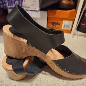 Buckled Black Clogs